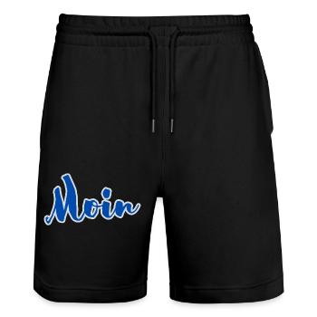 Hello - Stanley/Stella Trainer Unisex Organic Jogging Shorts - black - Front - Nik (191cm) & Marisol (170cm)