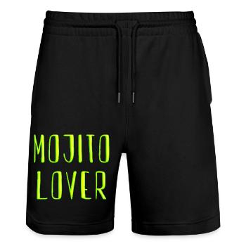 mojito lover - Stanley/Stella Unisex Bio Joggingshorts Trainer  - Schwarz - Vorne - Nik (191cm) & Marisol (170cm)