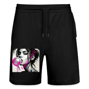 Ballon-Welt - Stanley/Stella Unisex Bio Joggingshorts Trainer  - Schwarz - Vorne - Nik (191cm) & Marisol (170cm)
