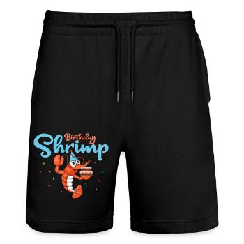 Birthday Shrimp Seafood Shrimp Lover - Stanley/Stella Unisex Bio Joggingshorts Trainer  - Schwarz - Vorne - Nik (191cm) & Marisol (170cm)