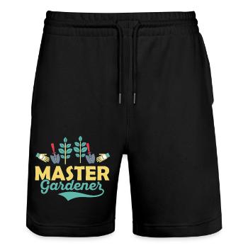 Master Gardener Botanical Gardening - Stanley/Stella Unisex Bio Joggingshorts Trainer  - Schwarz - Vorne - Nik (191cm) & Marisol (170cm)