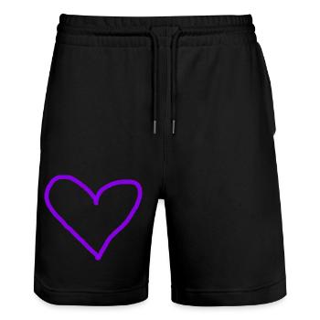 Coeur Violet Idée Cadeau Coeurs Violet - Short de jogging bio TRAINER Stanley/Stella unisexe - noir - Devant - Nik (191cm) & Marisol (170cm)