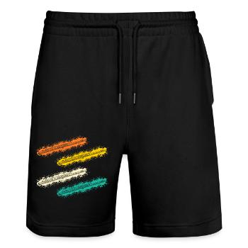 Flute player - Stanley/Stella Trainer Unisex Organic Jogging Shorts - black - Front - Nik (191cm) & Marisol (170cm)