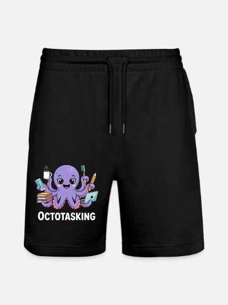 Octotasking octopus en mode multitâche - Short de jogging bio TRAINER Stanley/Stella unisexe - noir