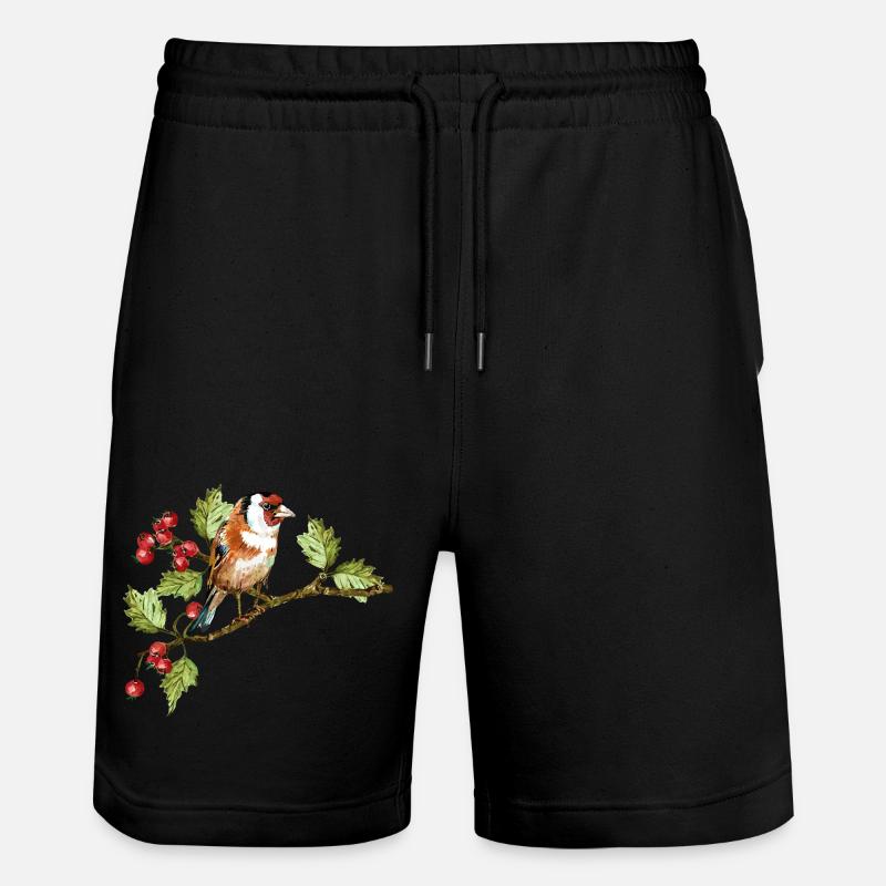 Bunter Vogel - Stanley/Stella Unisex Bio Joggingshorts Trainer  - Schwarz
