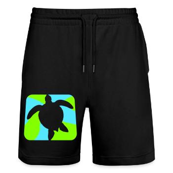Tortue d’eau natation logo icône silhouette - Short de jogging bio TRAINER Stanley/Stella unisexe - noir - Devant - Nik (191cm) & Marisol (170cm)