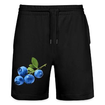Blaubeeren - Stanley/Stella Unisex Bio Joggingshorts Trainer  - Schwarz - Vorne - Nik (191cm) & Marisol (170cm)