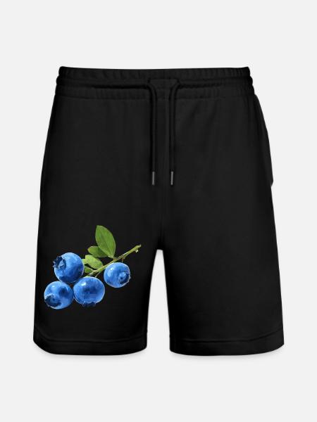 Blueberries - Stanley/Stella Trainer Unisex Organic Jogging Shorts - black