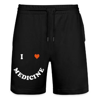 Médecine - Short de jogging bio TRAINER Stanley/Stella unisexe - noir - Devant - Nik (191cm) & Marisol (170cm)