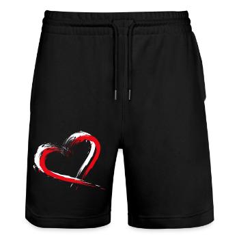 Heart brush Flag of Turkey flag colors vector - Stanley/Stella Trainer Unisex Organic Jogging Shorts - black - Front - Nik (191cm) & Marisol (170cm)