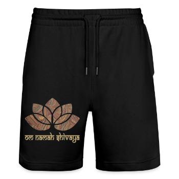 mantra om namah shivaya e 22 - Stanley/Stella Trainer Unisex Organic Jogging Shorts - black - Front - Nik (191cm) & Marisol (170cm)
