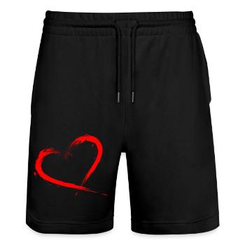 Herz Design Bürste Rot Neu Vektorgrafik - Stanley/Stella Trainer Unisex Organic Jogging Shorts - black - Front - Nik (191cm) & Marisol (170cm)