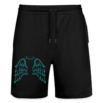 Angel wings wing angel - Stanley/Stella Trainer Unisex Organic Jogging Shorts - black - Front - Nik (191cm) & Marisol (170cm)