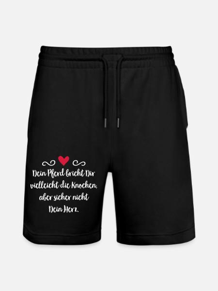 Pferd - Stanley/Stella Unisex Bio Joggingshorts Trainer - Schwarz