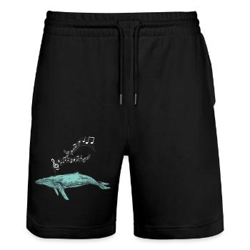 baleines mer poisson eau mer mer cachalot - Short de jogging bio TRAINER Stanley/Stella unisexe - noir - Devant - Nik (191cm) & Marisol (170cm)