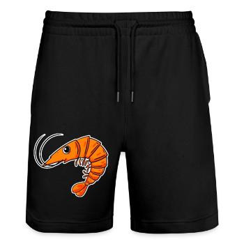 Shrimp Shrimp - Stanley/Stella Trainer Unisex Organic Jogging Shorts - black - Front - Nik (191cm) & Marisol (170cm)