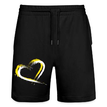 Vatican City - Stanley/Stella Trainer Unisex Organic Jogging Shorts - black - Front - Nik (191cm) & Marisol (170cm)