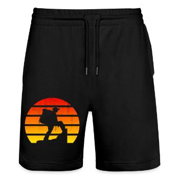 Hiking Hiking Mountains Mountaineering Mountains Mountain - Stanley/Stella Trainer Unisex Organic Jogging Shorts - black - Front - Nik (191cm) & Marisol (170cm)