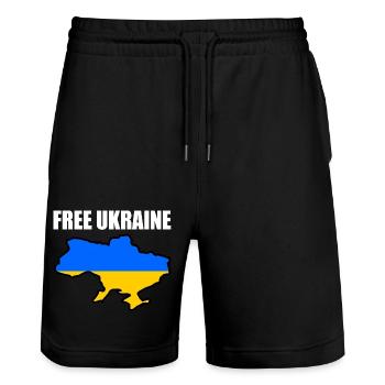 Free ukraine - Short de jogging bio TRAINER Stanley/Stella unisexe - noir - Devant - Nik (191cm) & Marisol (170cm)