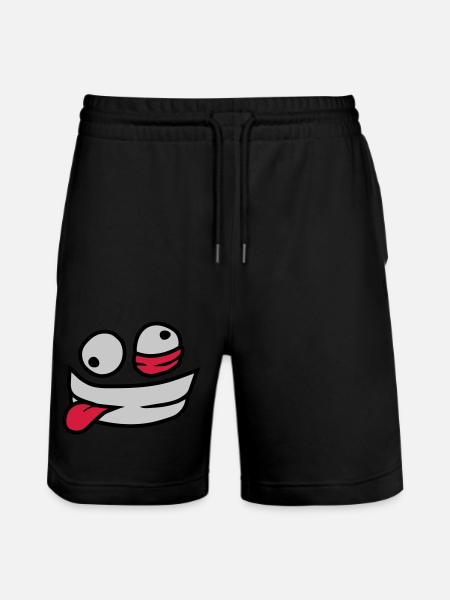 Crazy face insane - Stanley/Stella Trainer Unisex Organic Jogging Shorts - black
