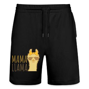 Mrs Mama Llama sunglasses - Stanley/Stella Trainer Unisex Organic Jogging Shorts - black - Front - Nik (191cm) & Marisol (170cm)