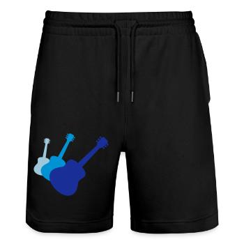3 Gitarren Gitarrist spielen - Stanley/Stella Unisex Bio Joggingshorts Trainer  - Schwarz - Vorne - Nik (191cm) & Marisol (170cm)