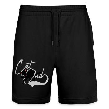 Cat Dad cool Design - Stanley/Stella Unisex Bio Joggingshorts Trainer  - Schwarz - Vorne - Nik (191cm) & Marisol (170cm)