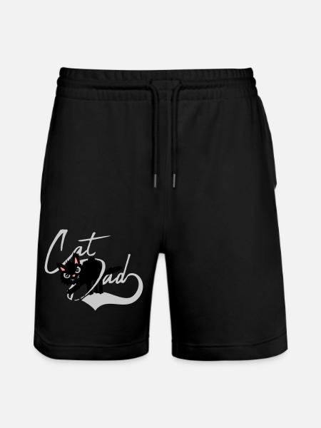 Cat Dad cool Design - Stanley/Stella Trainer Unisex Organic Jogging Shorts - black