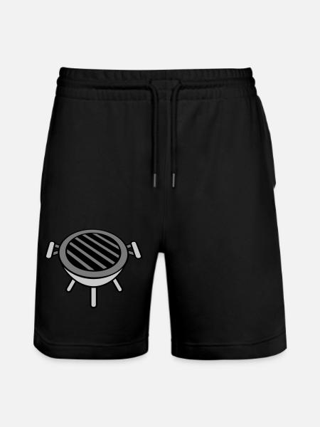 Round small charcoal grill barbecue - Stanley/Stella Trainer Unisex Organic Jogging Shorts - black