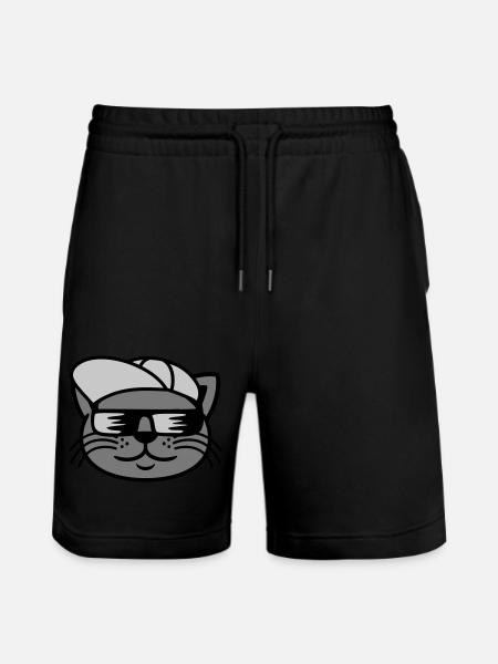 Occhiali da sole viso gatto cool - Pantaloncini da jogger ecologici unisex Trainer di Stanley/Stella - nero