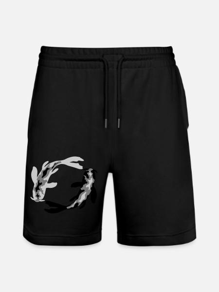 Circle Design 2 Koi - Stanley/Stella Trainer Unisex Organic Jogging Shorts - black