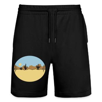 Fréquence Paysage désertique Silhouette - Short de jogging bio TRAINER Stanley/Stella unisexe - noir - Devant - Nik (191cm) & Marisol (170cm)