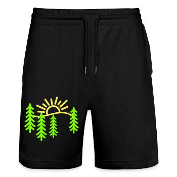 Le soleil doré et les arbres verts - Short de jogging bio TRAINER Stanley/Stella unisexe - noir - Devant - Nik (191cm) & Marisol (170cm)