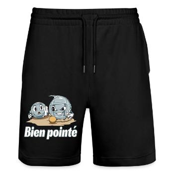 Petanque Petanque Geschenke für einen Petanque - Stanley/Stella Unisex Bio Joggingshorts Trainer  - Schwarz - Vorne - Nik (191cm) & Marisol (170cm)