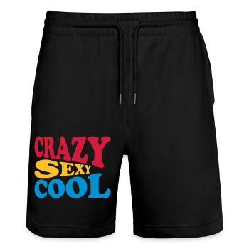 design cool sexy fou - Short de jogging bio TRAINER Stanley/Stella unisexe - noir - Devant - Nik (191cm) & Marisol (170cm)