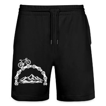 Cycling Bike Bicycle Sport Cycling Biker Cycling - Stanley/Stella Trainer Unisex Organic Jogging Shorts - black - Front - Nik (191cm) & Marisol (170cm)