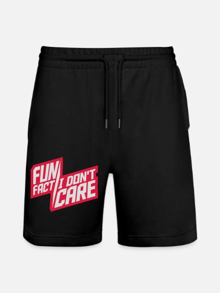 I don't care fact - Stanley/Stella Trainer Unisex Organic Jogging Shorts - black