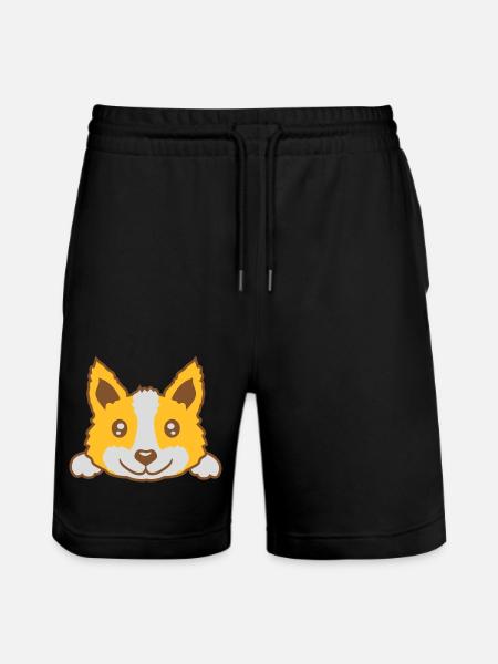 Cute little dog design - Stanley/Stella Trainer Unisex Organic Jogging Shorts - black