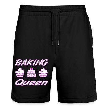 Bake - Stanley/Stella Trainer Unisex Organic Jogging Shorts - black - Front - Nik (191cm) & Marisol (170cm)