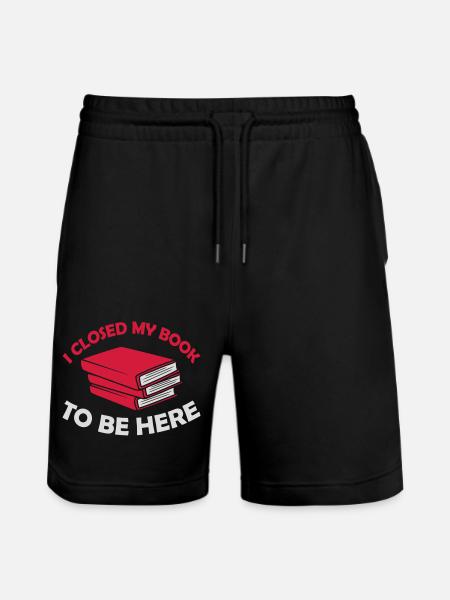 I closed my book - Stanley/Stella Trainer Unisex Organic Jogging Shorts - black