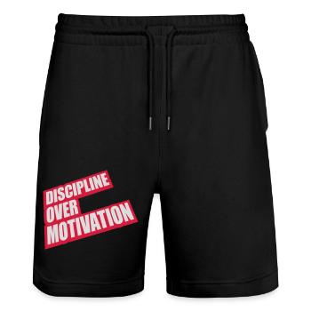 Citation de discipline sur la motivation - Short de jogging bio TRAINER Stanley/Stella unisexe - noir - Devant - Nik (191cm) & Marisol (170cm)