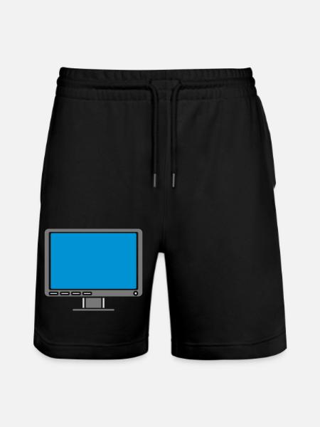 Design Screen Display Computer - Stanley/Stella Trainer Unisex Organic Jogging Shorts - black