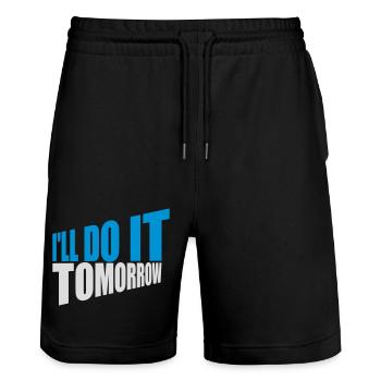 do it tomorrow Zitat - Stanley/Stella Unisex Bio Joggingshorts Trainer  - Schwarz - Vorne - Nik (191cm) & Marisol (170cm)