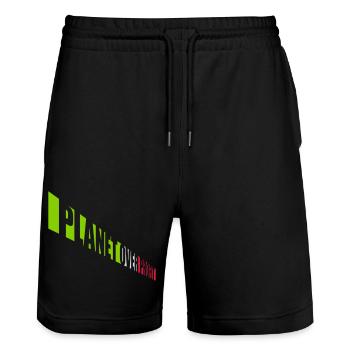 Planète sur le devis de profit - Short de jogging bio TRAINER Stanley/Stella unisexe - noir - Devant - Nik (191cm) & Marisol (170cm)