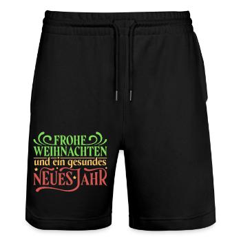 Weihnachten Christmas - Stanley/Stella Unisex Bio Joggingshorts Trainer  - Schwarz - Vorne - Nik (191cm) & Marisol (170cm)