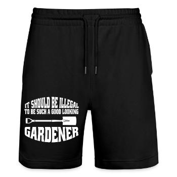 Jardinier Verger Cadeau Hobby Jardinier Jardin - Short de jogging bio TRAINER Stanley/Stella unisexe - noir - Devant - Nik (191cm) & Marisol (170cm)
