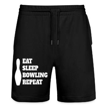 Bowling Cone Gift Bowling Ball Bowling Bowler - Stanley/Stella Trainer Unisex Organic Jogging Shorts - black - Front - Nik (191cm) & Marisol (170cm)