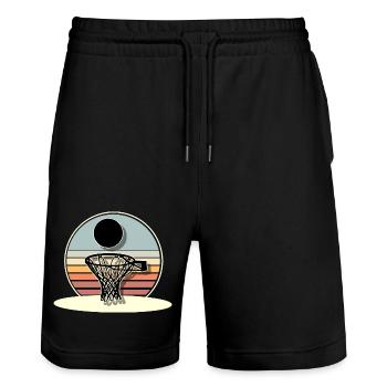 Basketball Basketballer - Stanley/Stella Unisex Bio Joggingshorts Trainer  - Schwarz - Vorne - Nik (191cm) & Marisol (170cm)