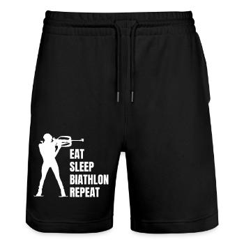 Biathlon Skieur Cadeau Biathlète Sports d’hiver - Short de jogging bio TRAINER Stanley/Stella unisexe - noir - Devant - Nik (191cm) & Marisol (170cm)