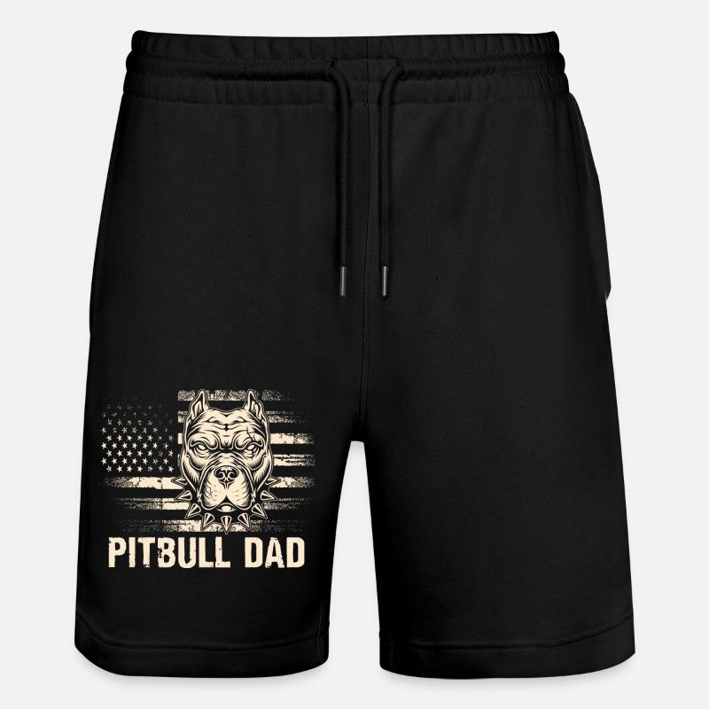 Pitbull Dad - Stanley/Stella Trainer Unisex Organic Jogging Shorts - black